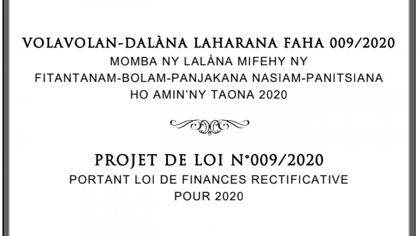 Logo Projet de loi 2020